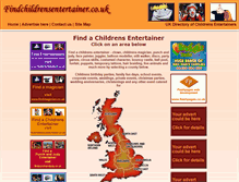 Tablet Screenshot of findchildrensentertainer.co.uk